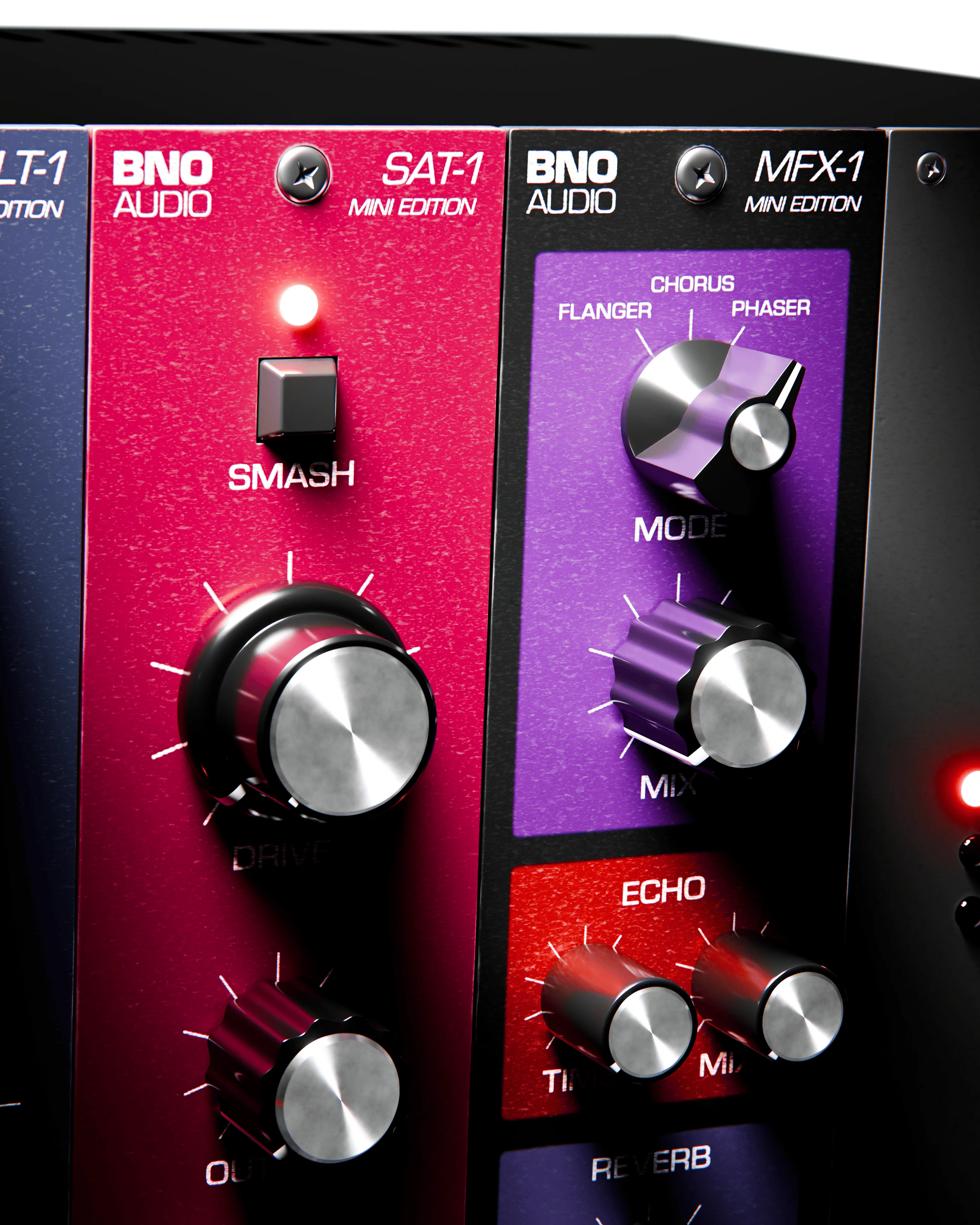 BNO SAT-1 and MFX-1 Mini Edition modules in close-up